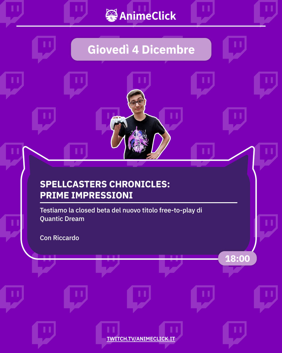AnimeClick su Twitch: programma dall'1 al 7 dicembre